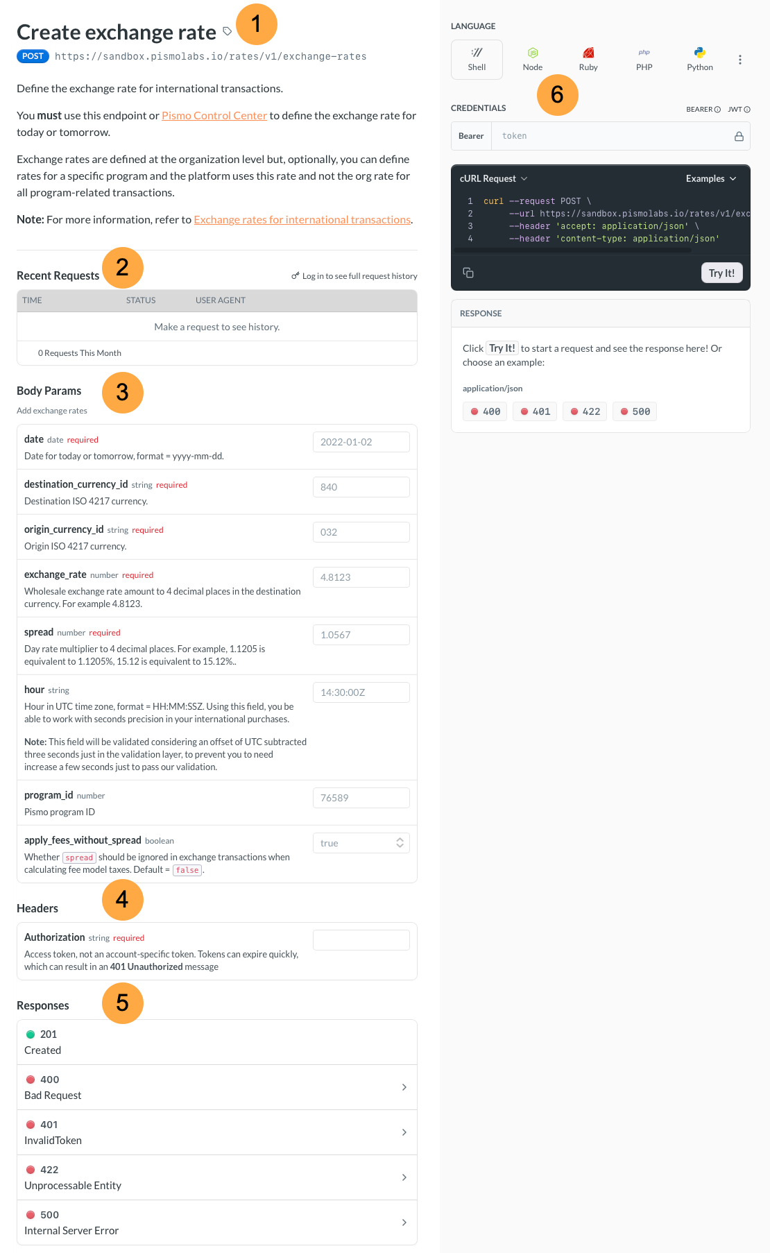 screenshot showing a typical API endpoint page in the Developers Portal