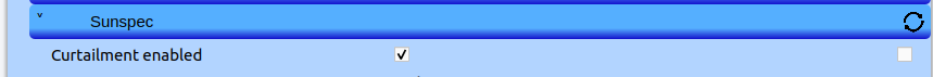 Curtailment enabled checkbox in Sunspec settings