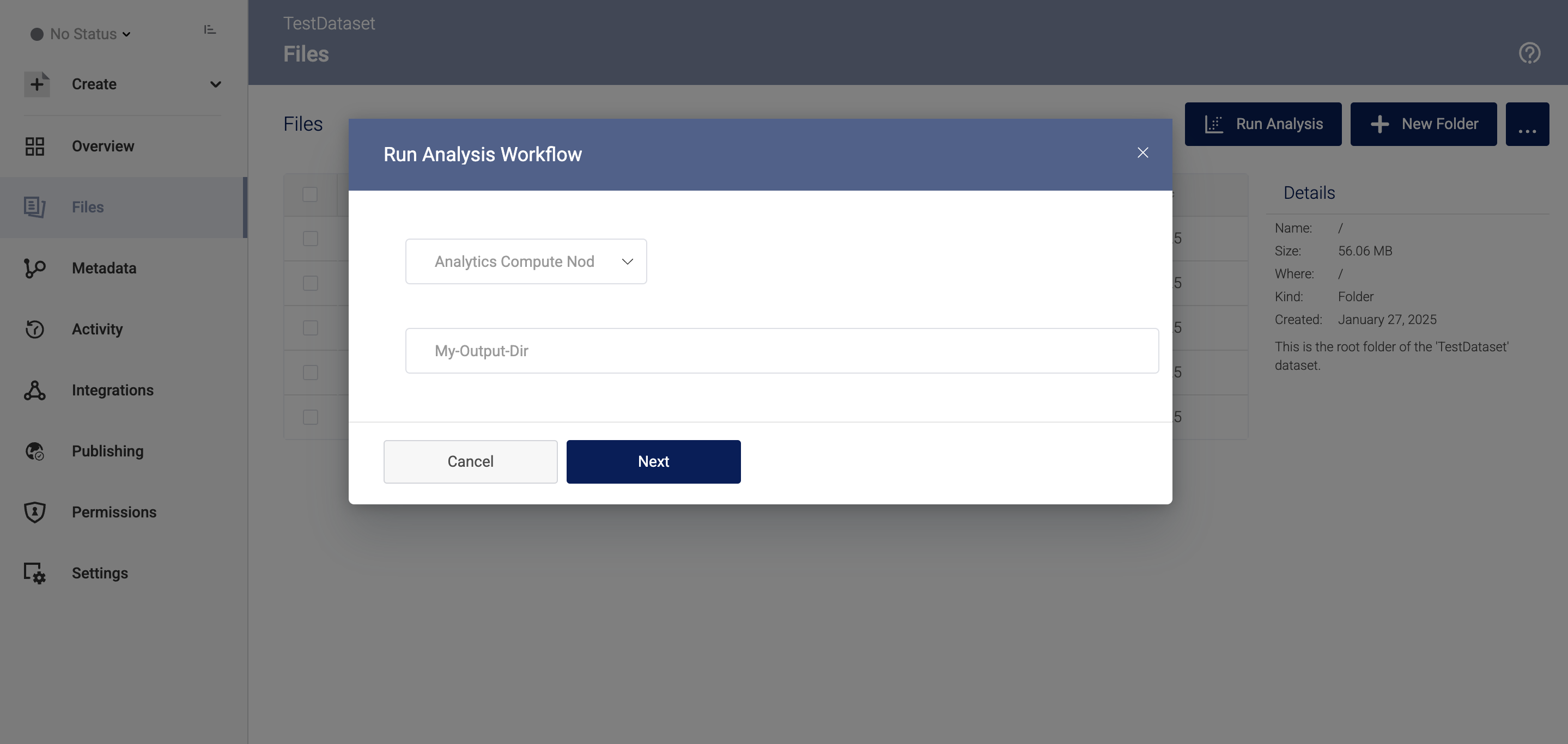 Select Compute node and input your desired output directory path