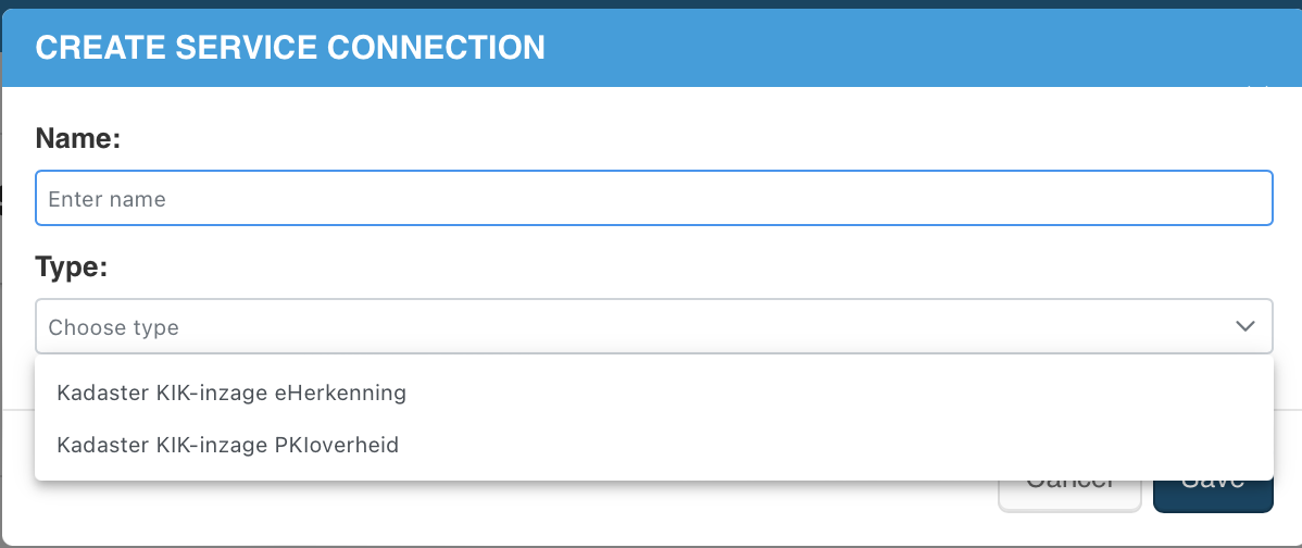 Figuur 2 - Type connectie kiezen