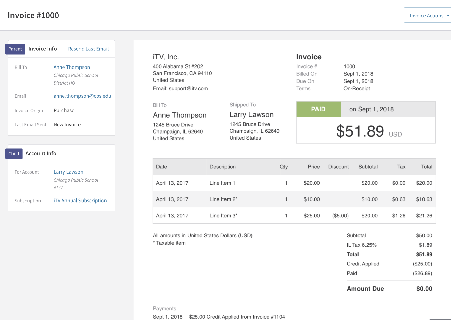 View Invoice