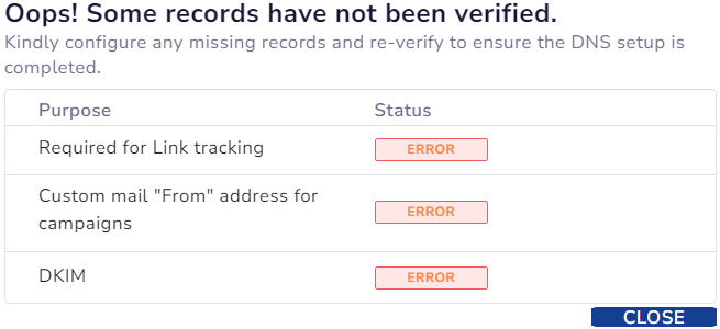 Record Verification Errors