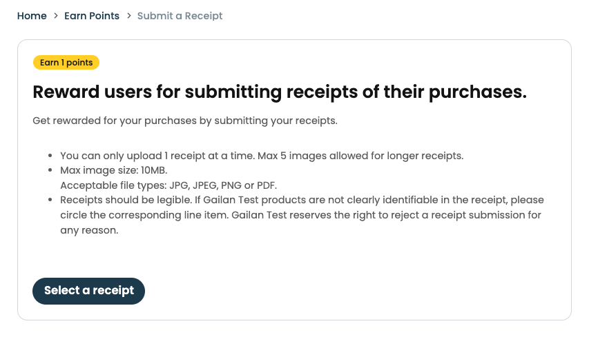submit a receipt