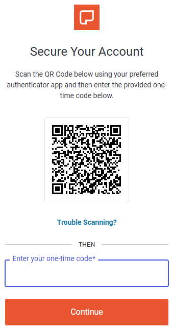 The Secure Your Account page.