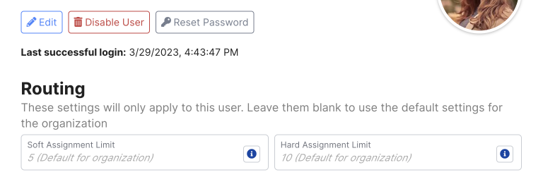 Soft & hard assignment limits on a specific agent.