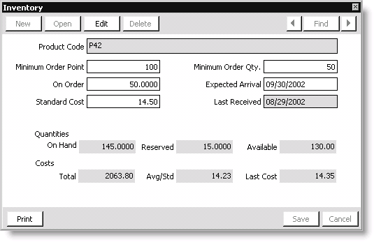 From Orders, select Manage inventory > Manage products, select a product from the list of Current Products, and click Inventory