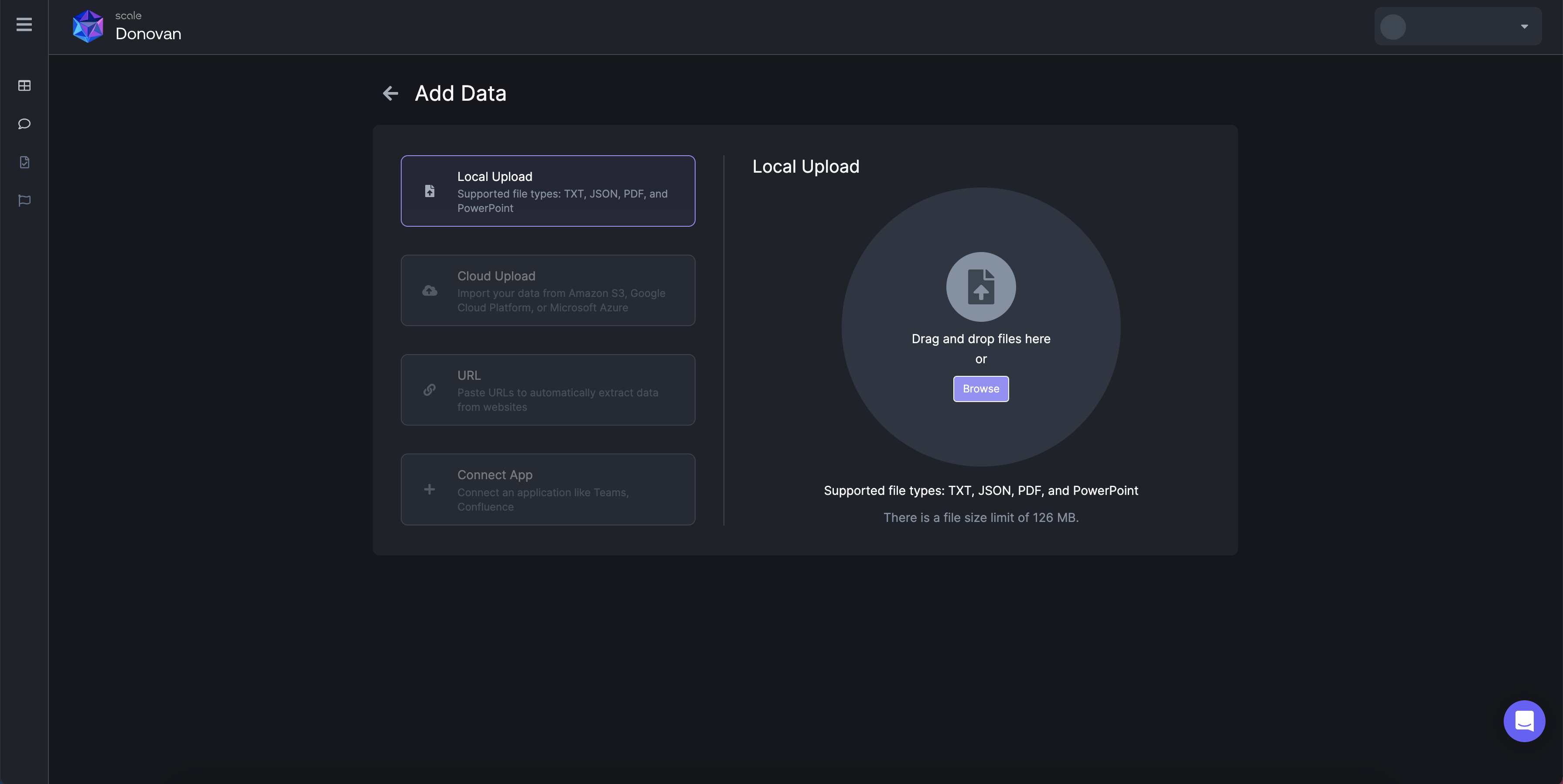 Choose your data upload method.