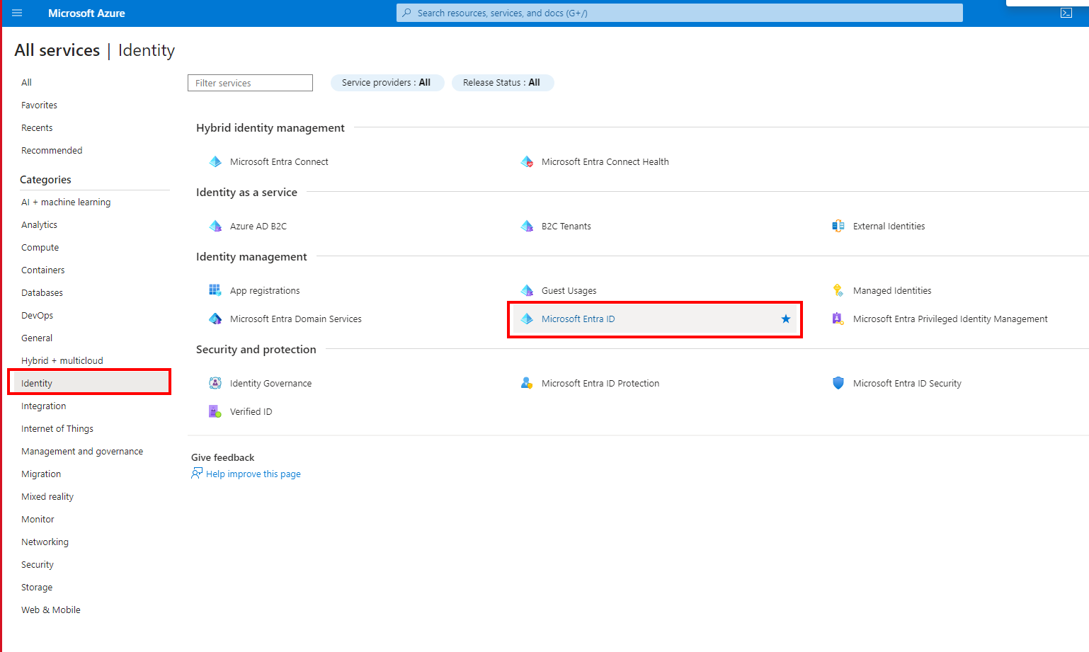 **Microsoft Entra ID** in the **Azure Portal**