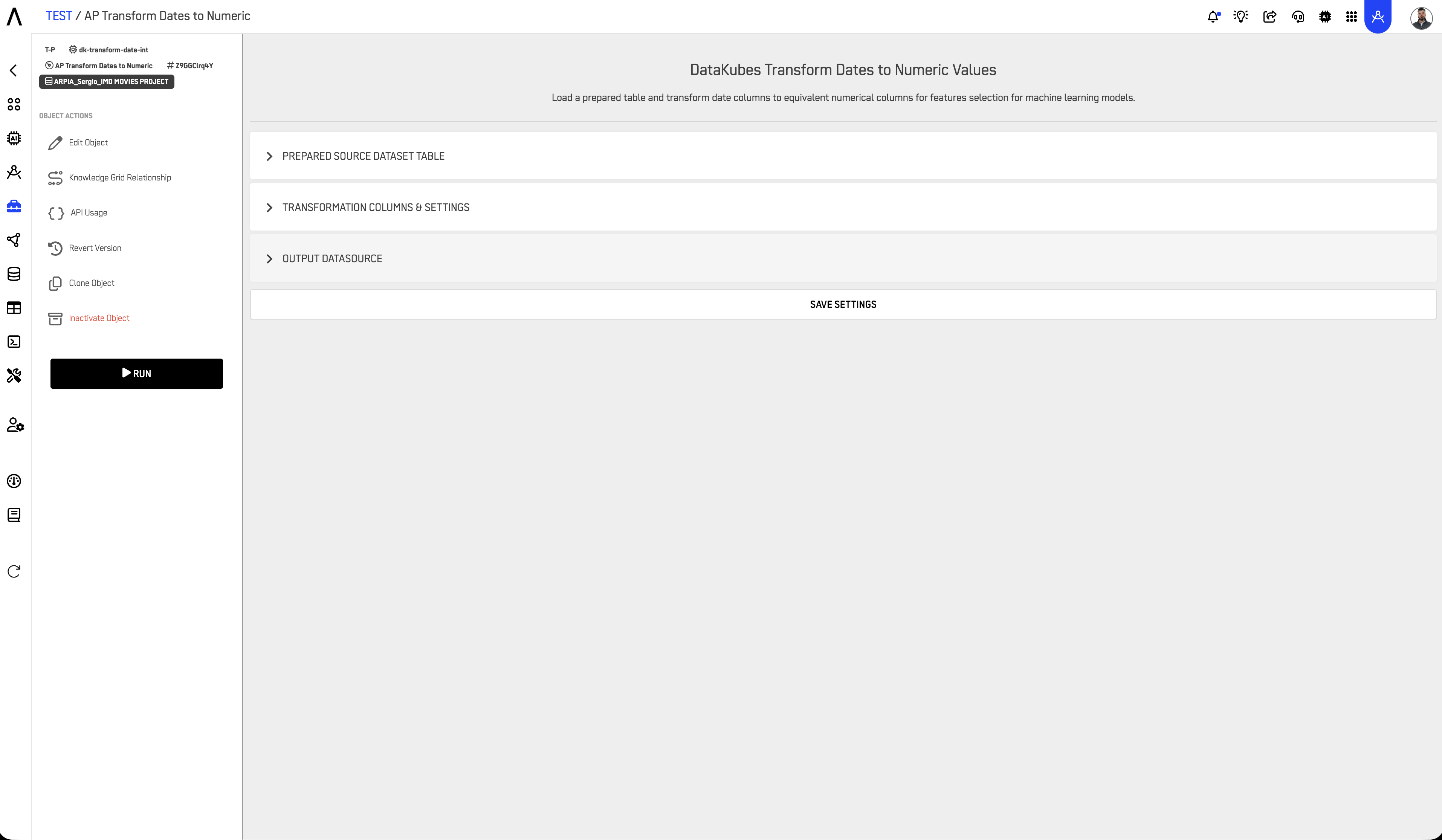 AP Prepared Table interface