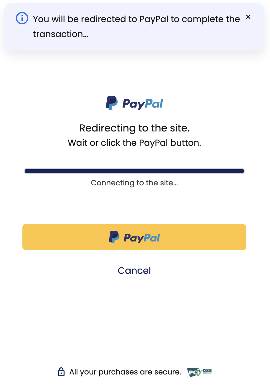 PayPal Redirect View