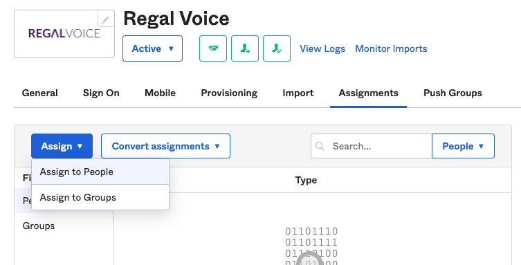 Assigning Users to the Regal Voice App