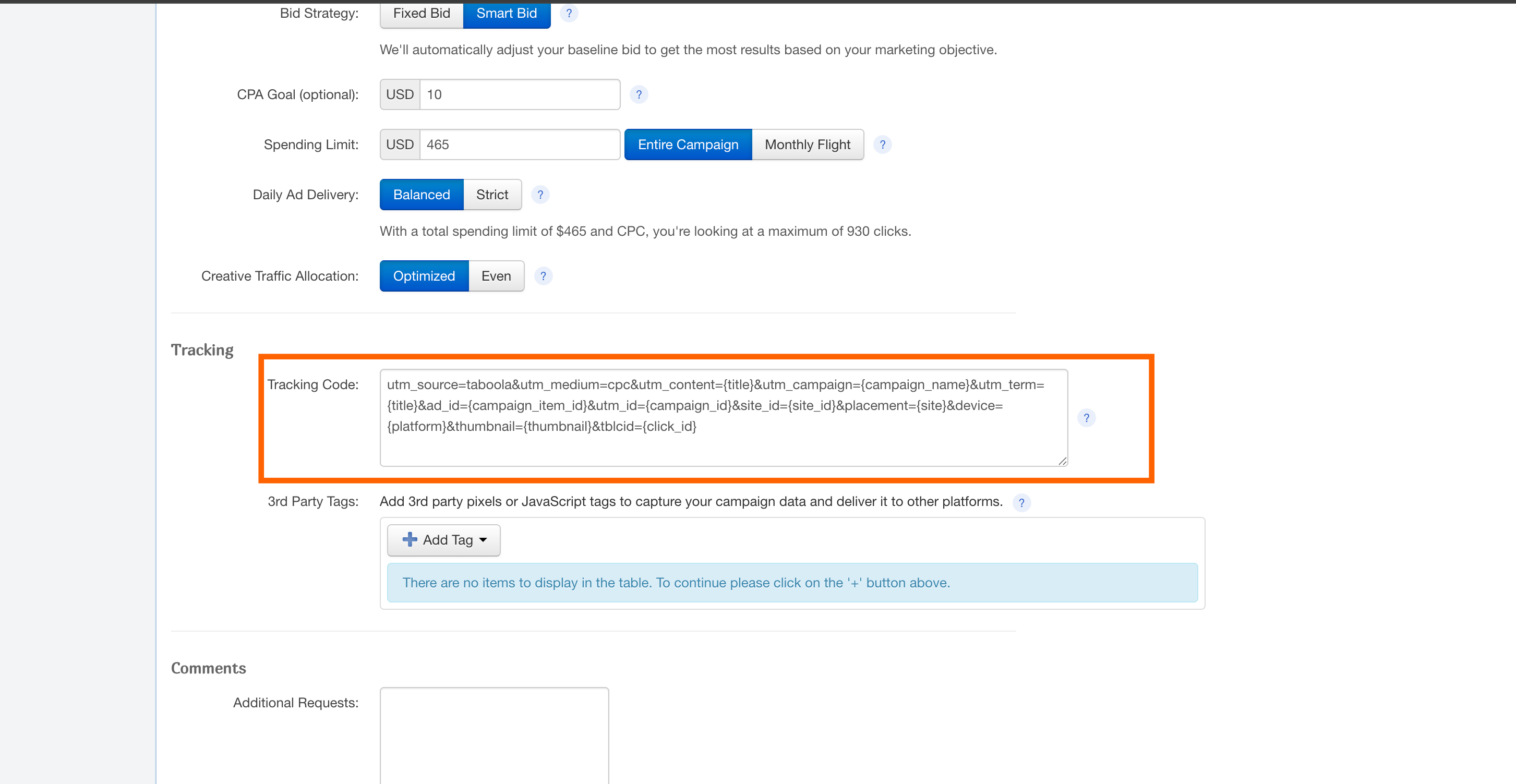 Add utm parameters in backstage