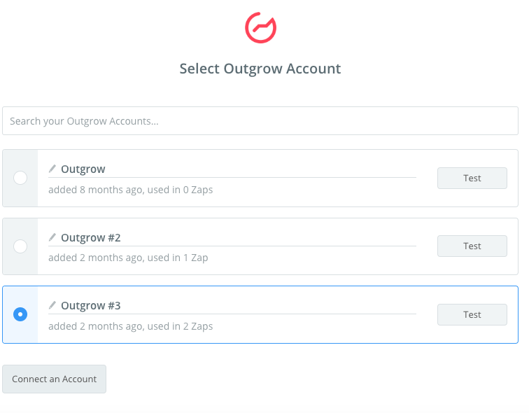 Select Outgrow Account