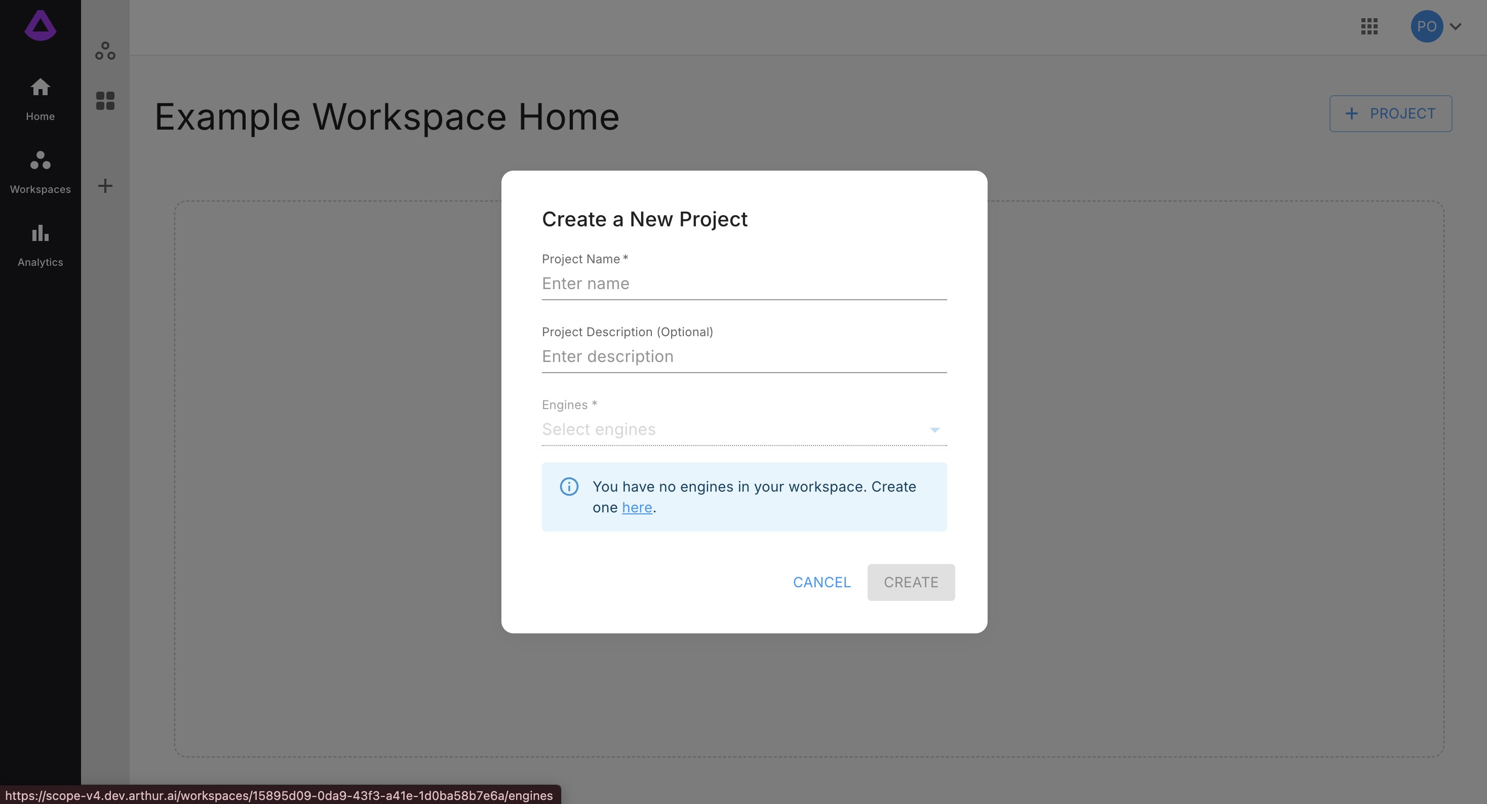 Add Engine Button