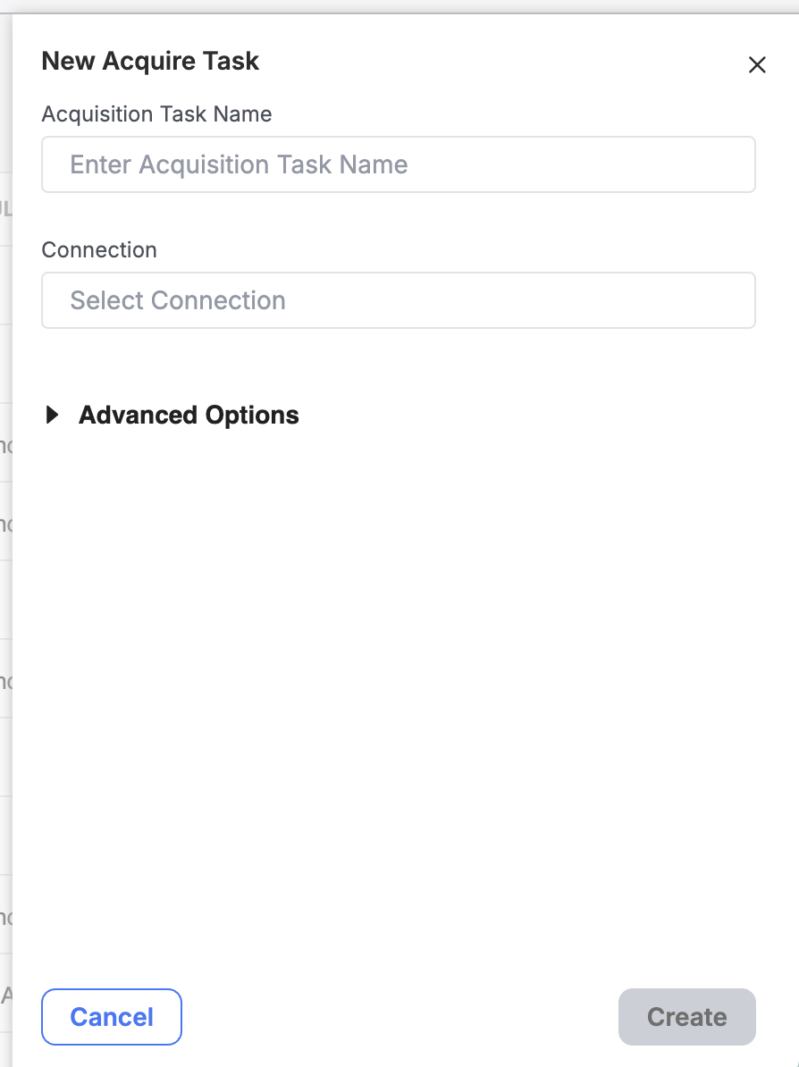 Give your Task a name and select an associated Connection.