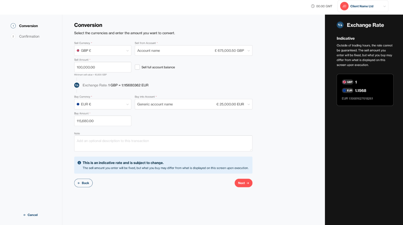 Conversion creation form