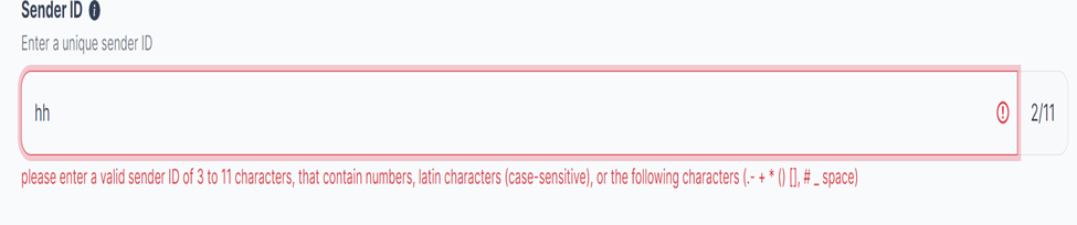 Figure 89: A message under the "Sender ID".