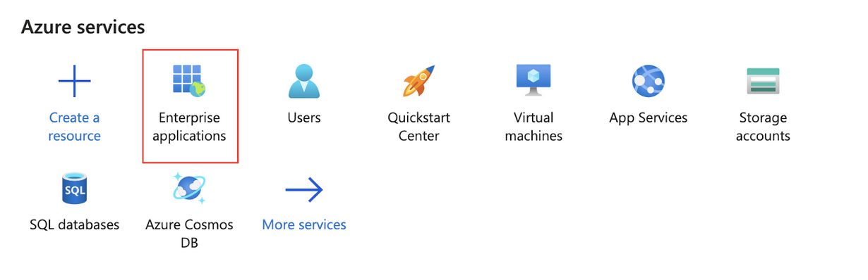 The Microsoft Entra ID Enterprise Applications page.