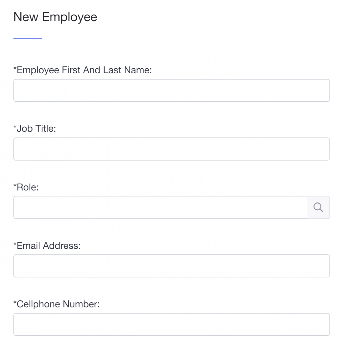 New employee form