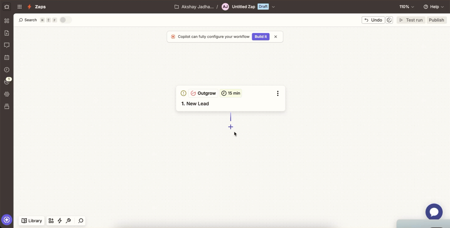 Select the Action for Zap