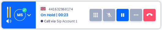 Screenshot of the Hold button: mini mode