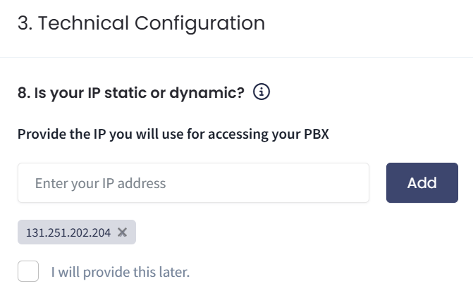 Screenshot with question 8
