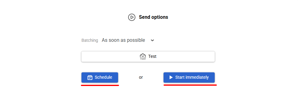 Send options