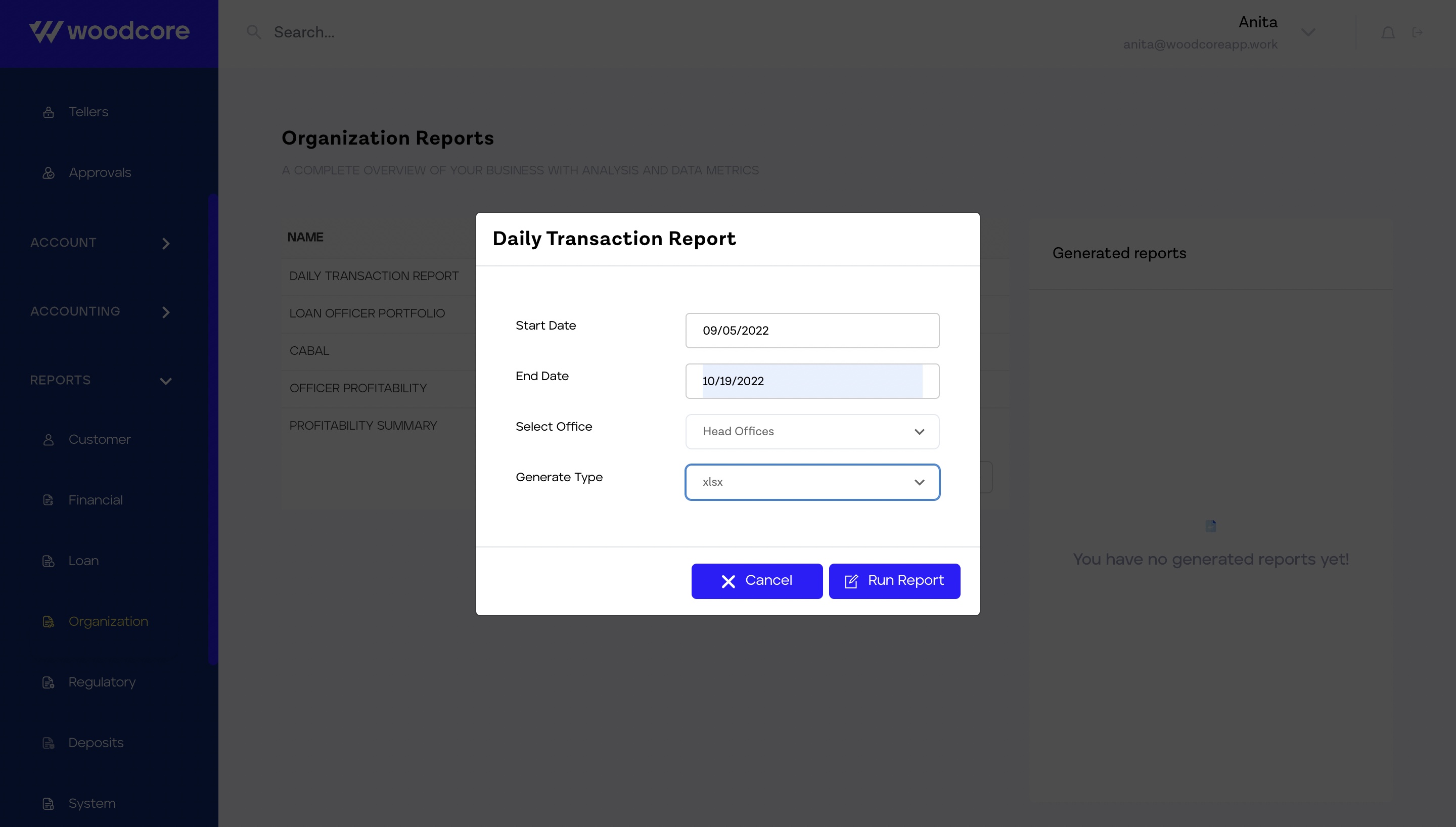 Generating Daily Transaction Report