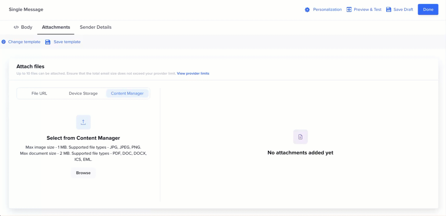 Attach Image via Content Manager