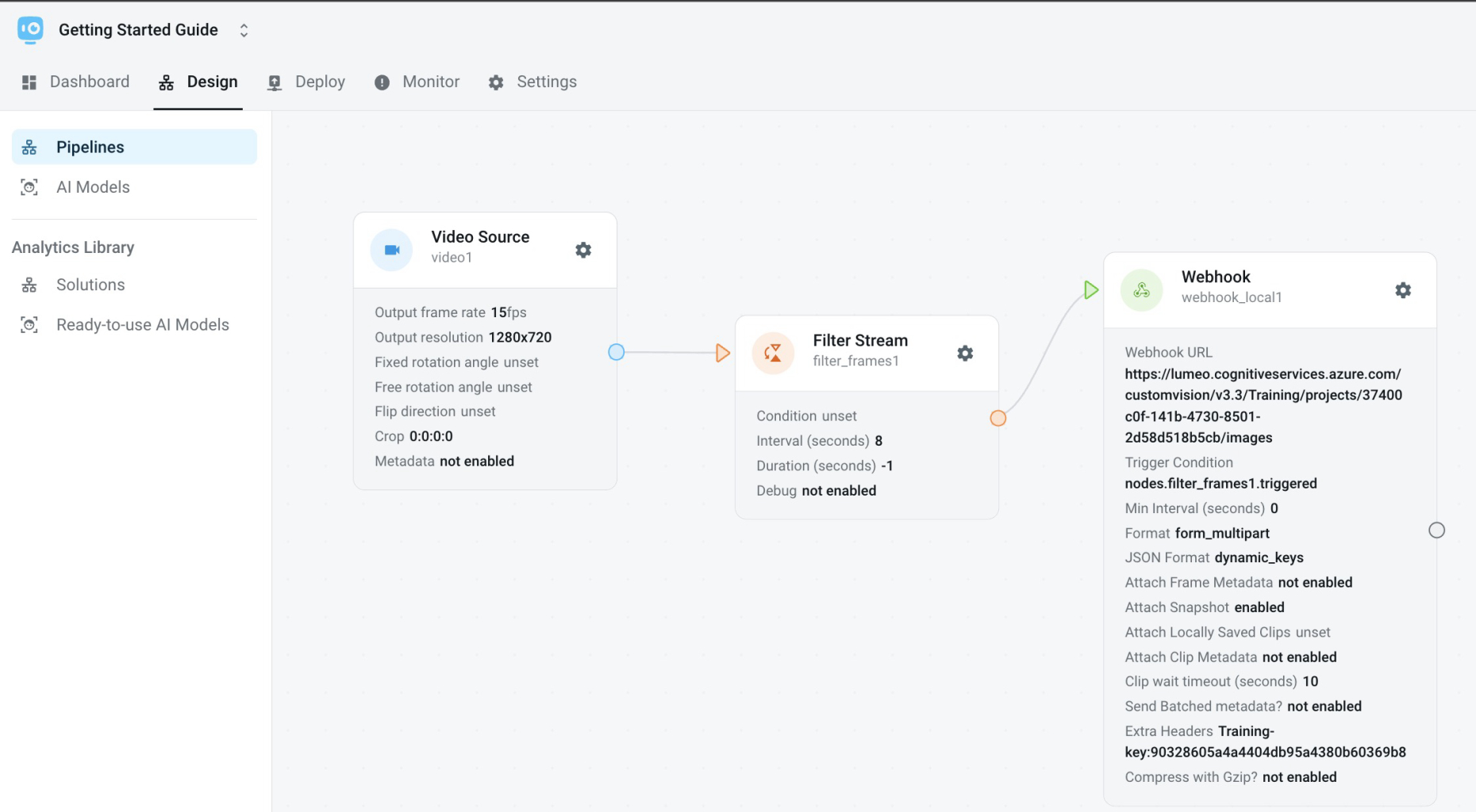 Lumeo CustomVision Training data capture pipeline