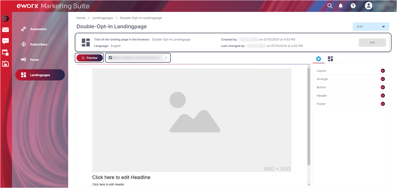 Landingpage Editor Landingpage Editor