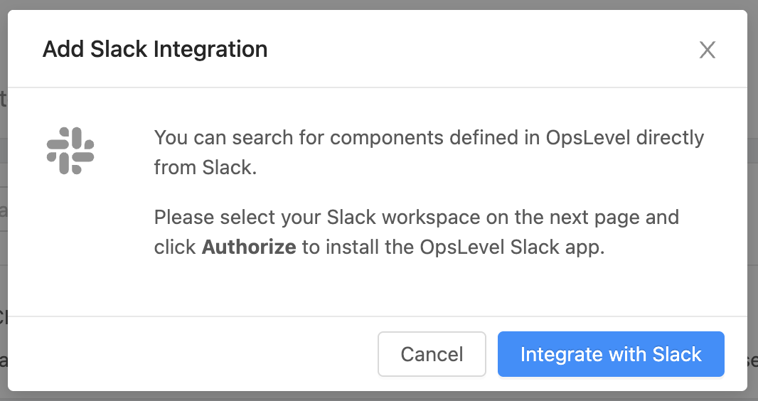 Integrate with Slack pop-up