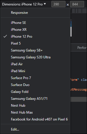 Choosing a variety of devices to assess how the content responds