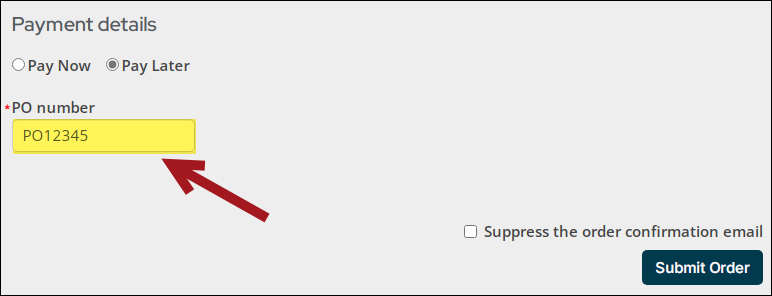If applicable, enter the PO number.
