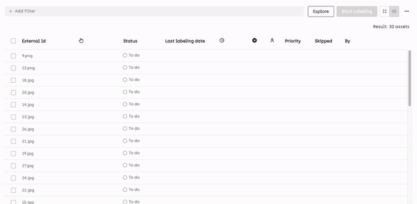 Batch labeling from the Thumbnail view