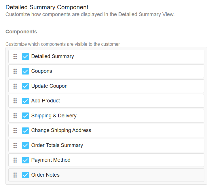 Example of Component Settings