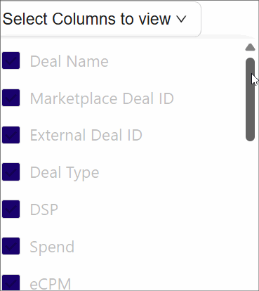 **Select Columns to View**