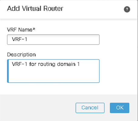 **Figure 4:** New virtual router details