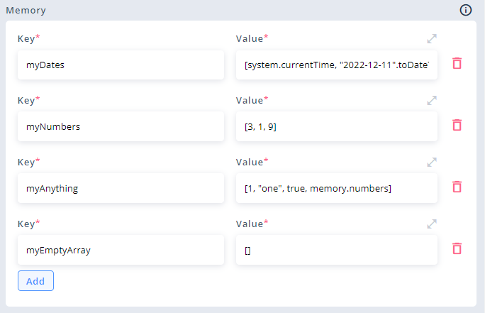 Other examples of how an Array can be created