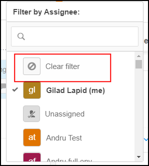 Clear filter Option