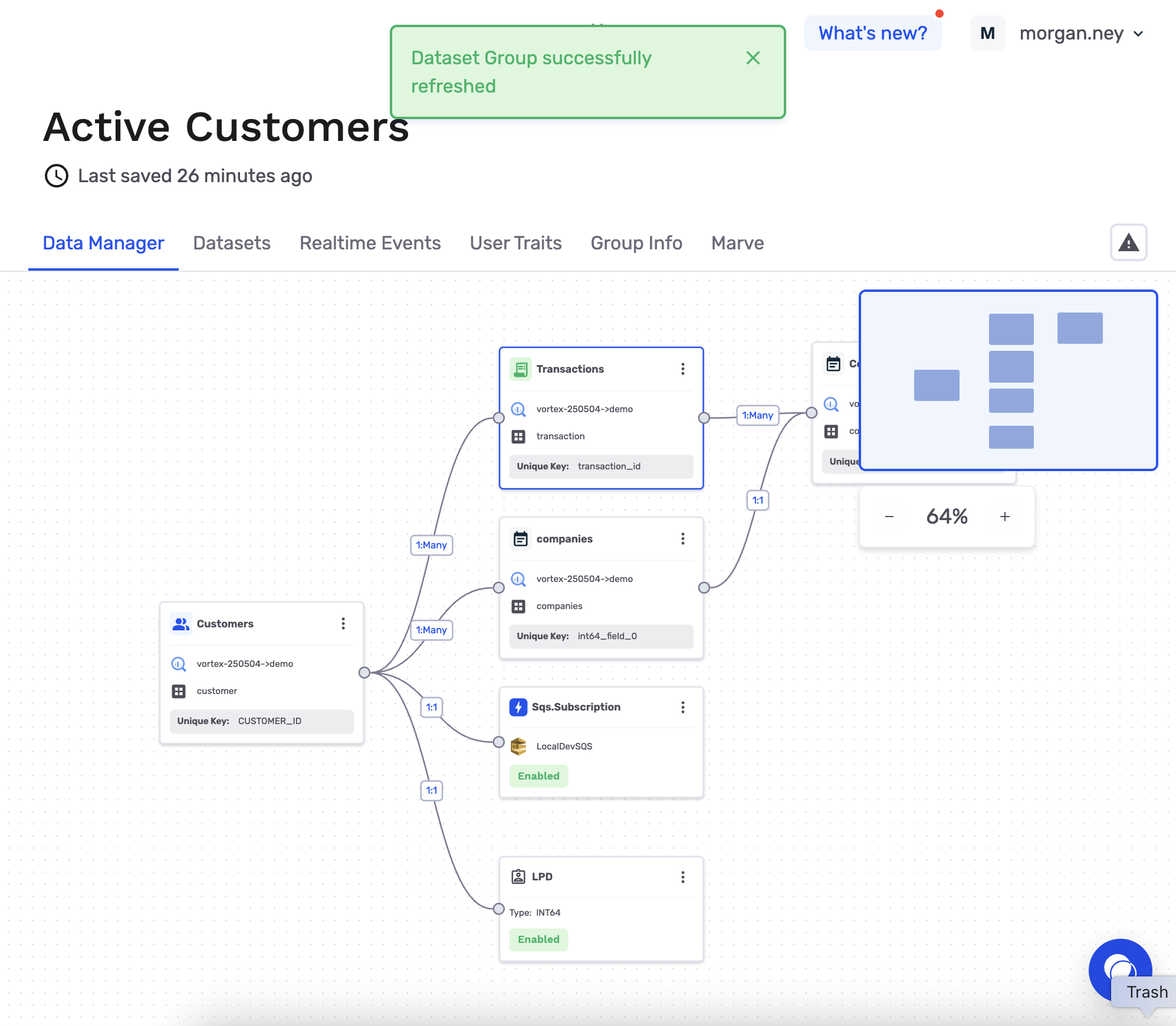 Successful schema refresh notification with errors resolved