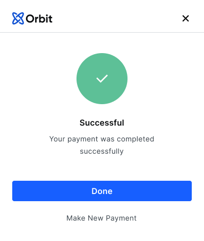 Successful payment by a customer

