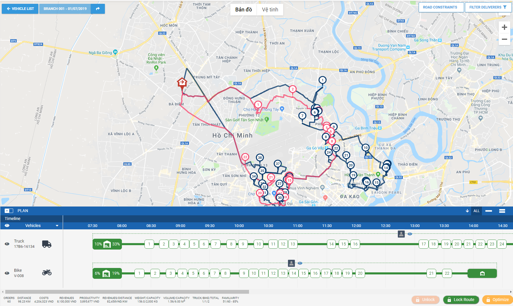 Built-up area close-ups with example, anonymized cluster locations