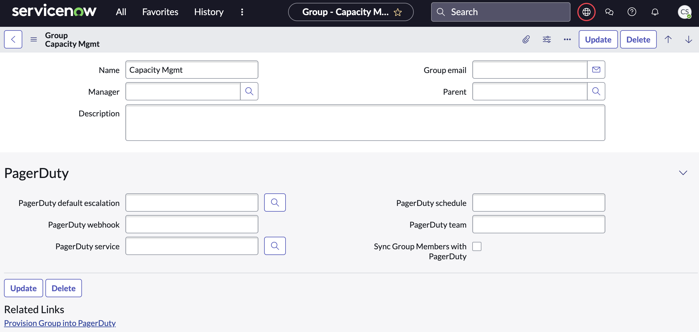 Provision assignment groups to PagerDuty