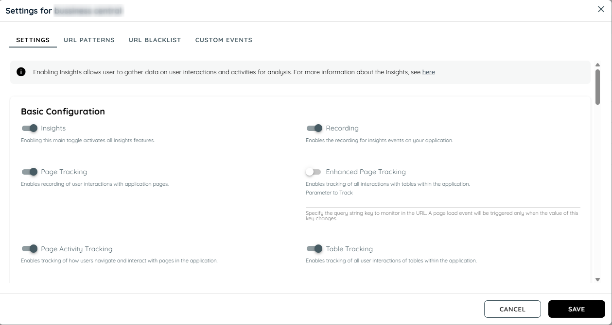 Insights Settings