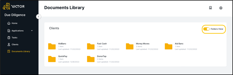 Figure 2. Documents Library Folders View