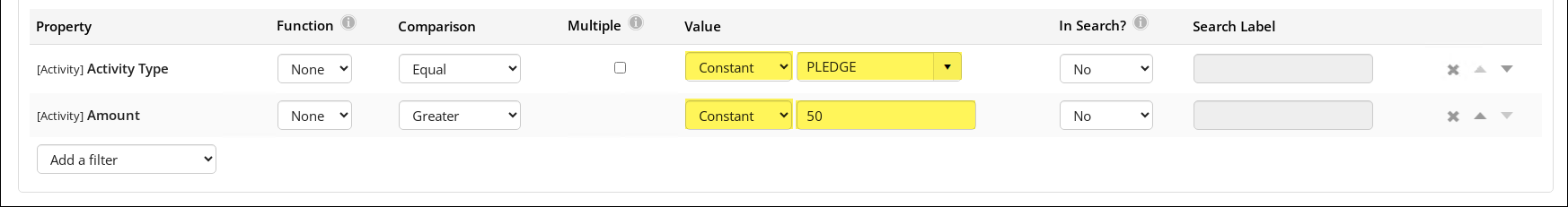 Adding Comparisons and Values