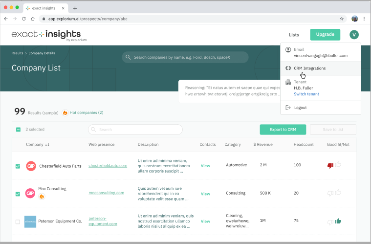 Integration Setup 1