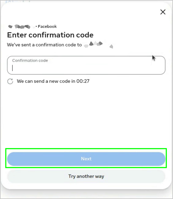 confirmation code