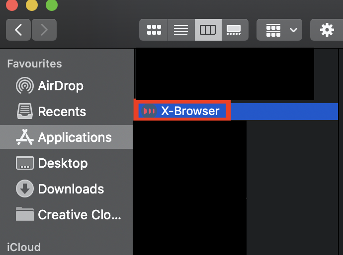 X Browser application on macOS